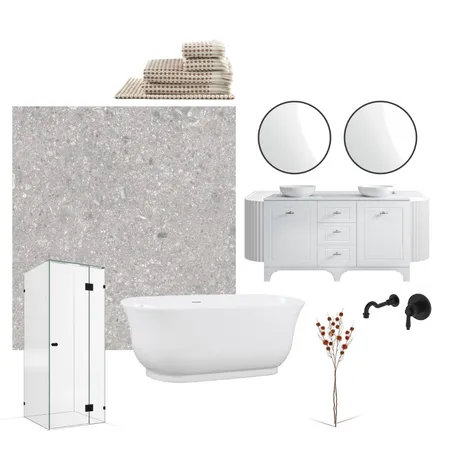 Guest Bathroom Paneez Interior Design Mood Board by Chantelborg1314