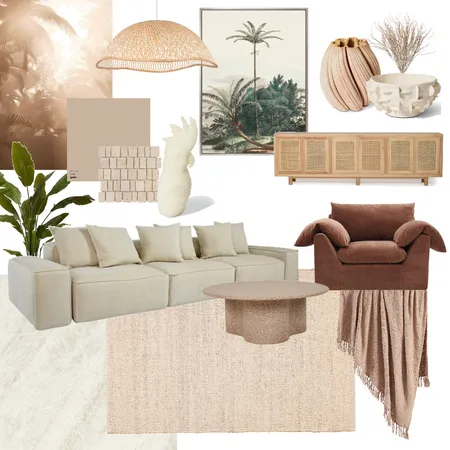 Aussie Living Room Interior Design Mood Board by Uniqness Design