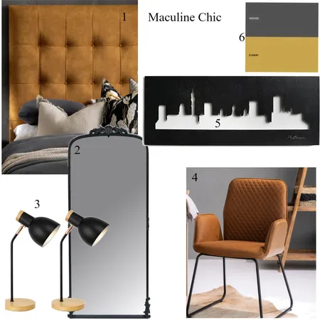 Masculine Chic Interior Design Mood Board by Fentse.masebe@gmail.com