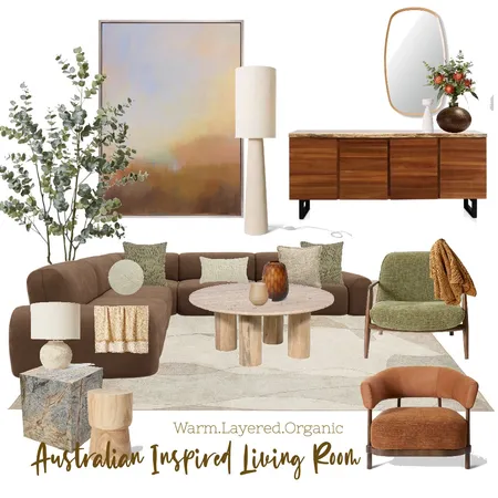 Australian Inspired Living Room Interior Design Mood Board by studiomello