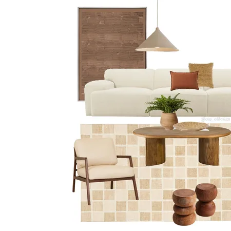 Earthen Calm - Living Room Interior Design Mood Board by Cup_ofdesign