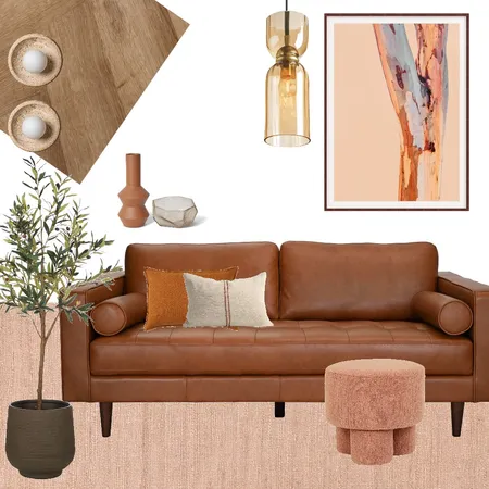 Warm Australian Living Room Mood Board Interior Design Mood Board by LyptusArt