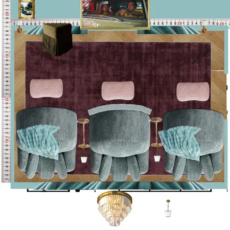 Cinema Blue Colour Drench Interior Design Mood Board by dl2407