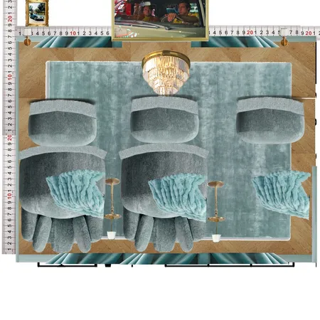 Cinema Blue Colour Drench Interior Design Mood Board by dl2407