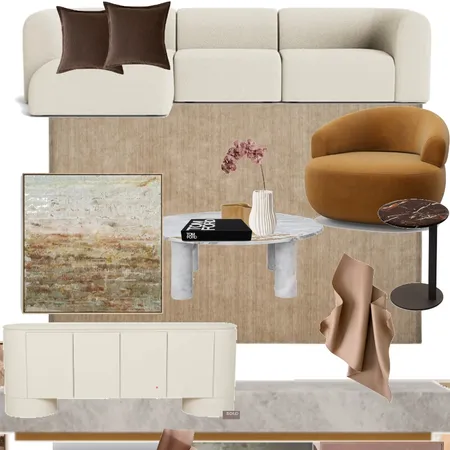 Living area sculptured art Interior Design Mood Board by Efi Papasavva