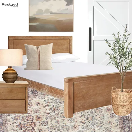 Modern Farmhouse Vintage Bedroom Interior Design Mood Board by Restyled Interiors