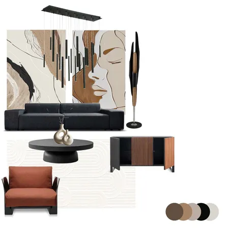 LIVING ROOM Interior Design Mood Board by amna.f