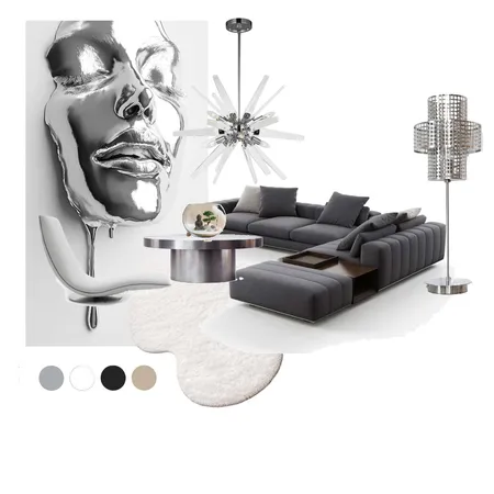 LIVING ROOM Interior Design Mood Board by amna.f