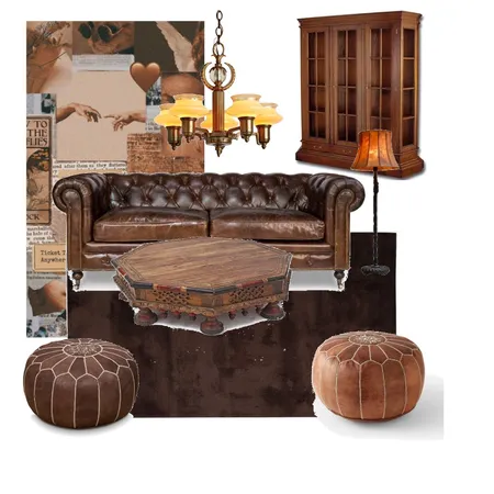 VINTAGE LIVING ROOM Interior Design Mood Board by amna.f