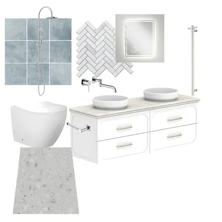 ensuite with herringbone tile Interior Design Mood Board by lindakoutsos@gmail.com