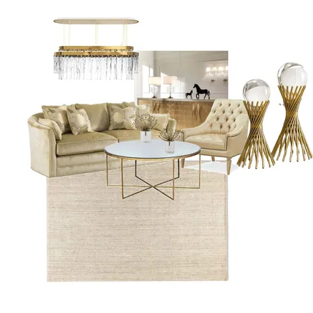 Gold edition living room Interior Design Mood Board by amna.f