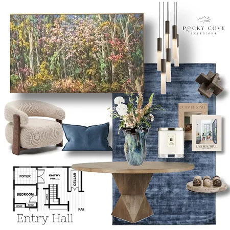 Hamilton - Entry foyer - opt 1 Interior Design Mood Board by Rocky Cove Interiors