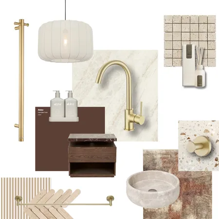 Neutral Home Light Brushed Brass Interior Design Mood Board by Aquaperla