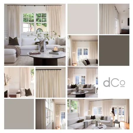 Custom Linen Pinch-Pleat Drapes | Hamptons Living Room Interior Design Mood Board by DrapeCo