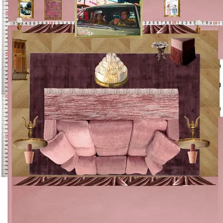 Cinema Mauve Vintage Interior Design Mood Board by dl2407