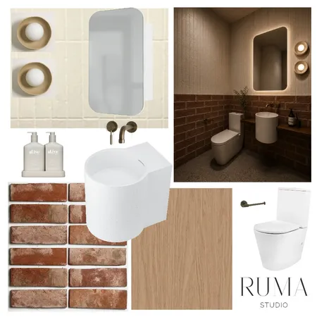 Oakview Abode - Downstairs Powder Room Interior Design Mood Board by Ruma Studio