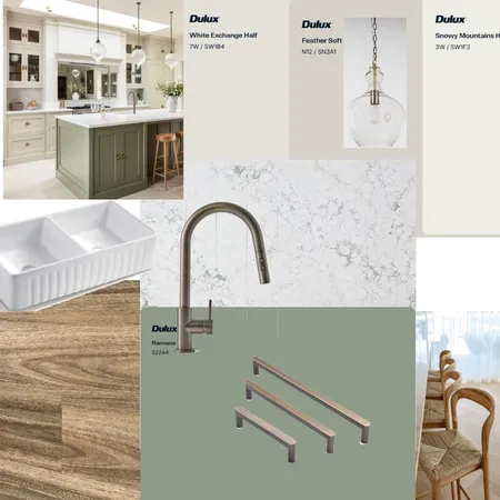Kitchen green aged brass Interior Design Mood Board by kathok