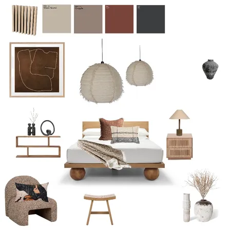 Japandi Sample Board Interior Design Mood Board by lizkersley@gmail,com