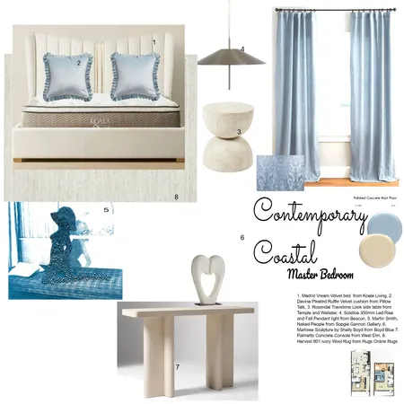 Sample Board Master Bedroom Interior Design Mood Board by Agnes Okret