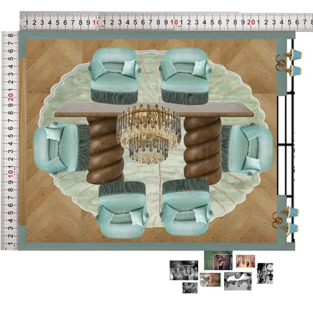 Aqua Dining Room Interior Design Mood Board by dl2407