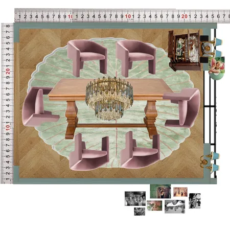 Aqua Dining Room Interior Design Mood Board by dl2407