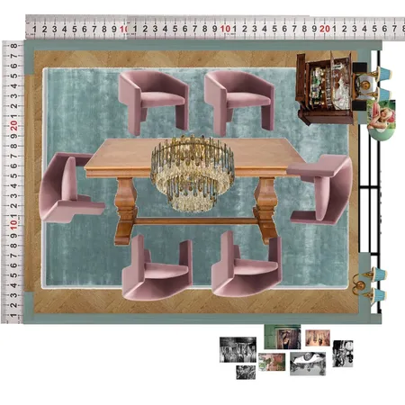 Aqua Dining Room Interior Design Mood Board by dl2407