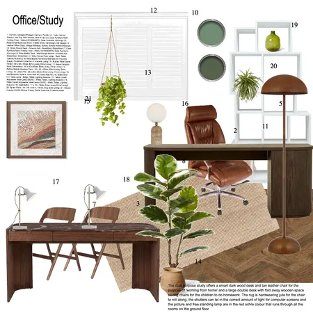 Office / Study - SAMPLE BOARD Interior Design Mood Board by SarBearDesi