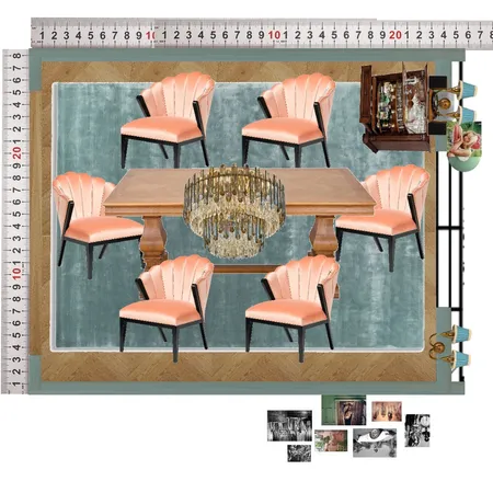 Aqua Dining Room Interior Design Mood Board by dl2407