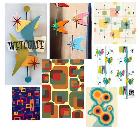 Patterns 60s Interior Design Mood Board by HpEal