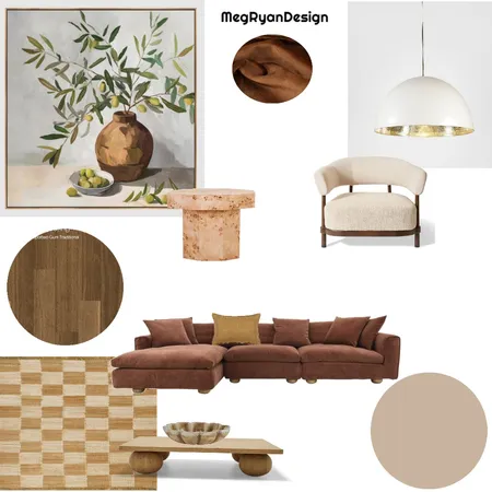 Luxe Lounge Room Interior Design Mood Board by Meg Ryan Design