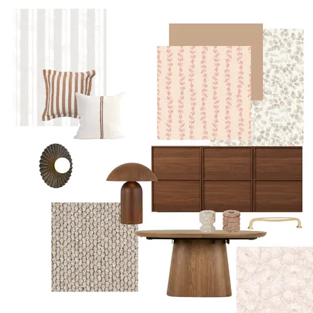 Walnut and Pink Interior Design Mood Board by ellie.sawyer317