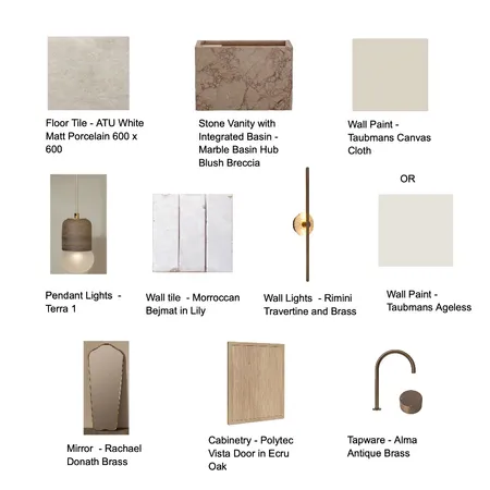 Bateau Bay Powder Room Interior Design Mood Board by Dune Drifter Interiors