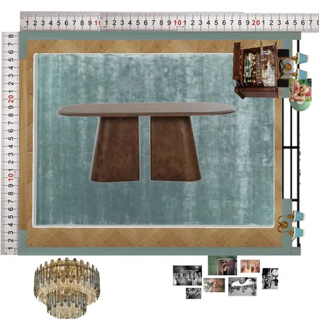 Aqua Dining Room Interior Design Mood Board by dl2407