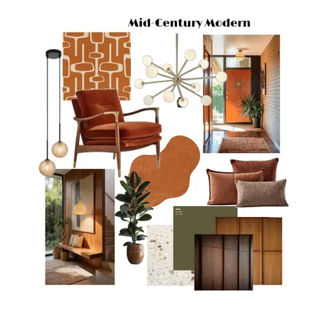 Mid-Century Modern Mood Board Interior Design Mood Board by michaelahartwig@hotmail.com
