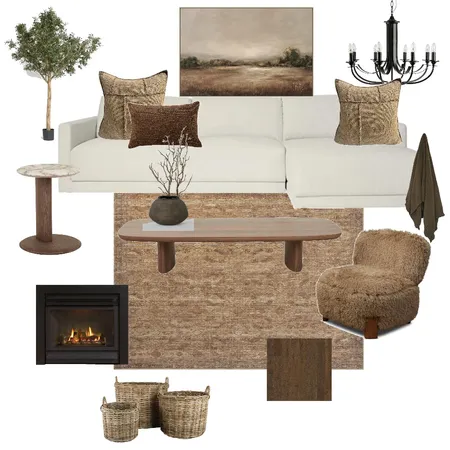 Collected Earthy Living Room Interior Design Mood Board by Interiors by Tara