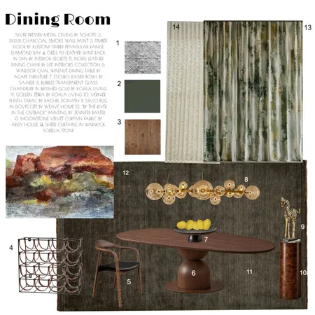 Dining Room Interior Design Mood Board by Sheridan