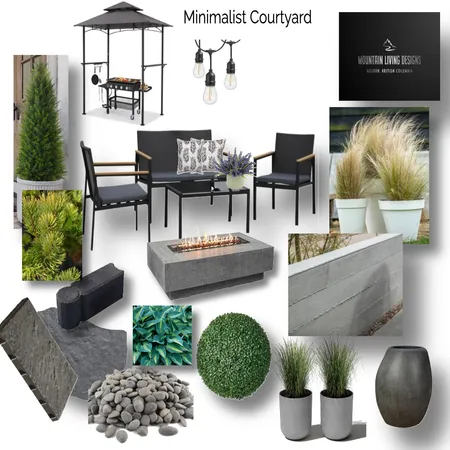 Minimalist Courtyard Interior Design Mood Board by MOUNTAIN LIVING DESIGNS