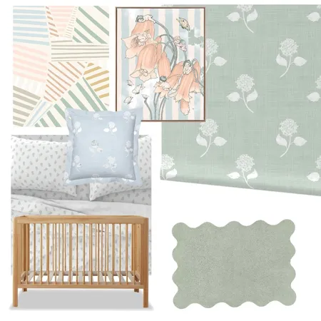 Grandmillennial Nursery Room in Sage Green Tones Interior Design Mood Board by contact@anelasdesignstudio.com