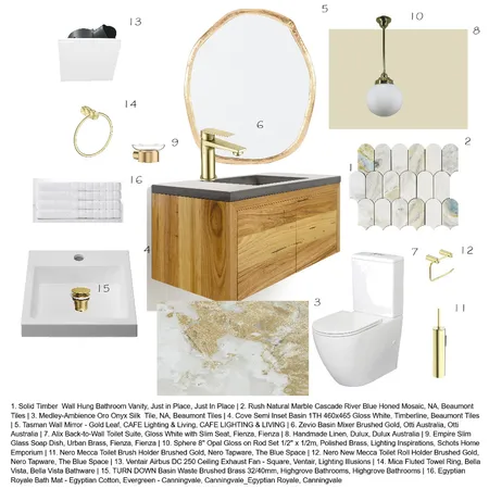 Module 9 Powder Room Interior Design Mood Board by Hibakamal