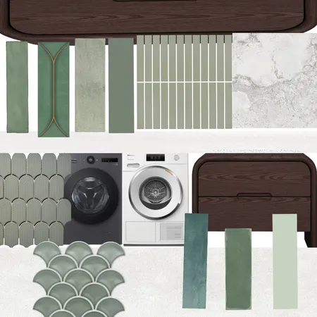 laundry imagining green and grey Interior Design Mood Board by qiqihomes