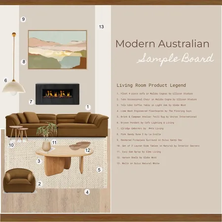 Modern Australian Living Room Sample Board Interior Design Mood Board by michaelahartwig@hotmail.com