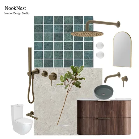 Ensuite Interior Design Mood Board by NookNest Pty Ltd