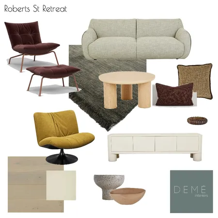 Roberts St Retreat Interior Design Mood Board by Demé Interiors