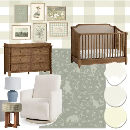Soft Green Nursery Interior Design Mood Board by Tia Rose Interiors