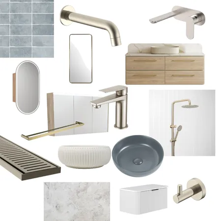 Pool House Bathroom Interior Design Mood Board by Dalgety Design