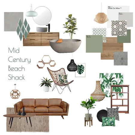 Mid Century Beach Shack Interior Design Mood Board by White With One Interior Design on Style Sourcebook