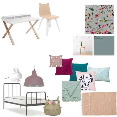 חדר בנות Interior Design Mood Board by tehillaa