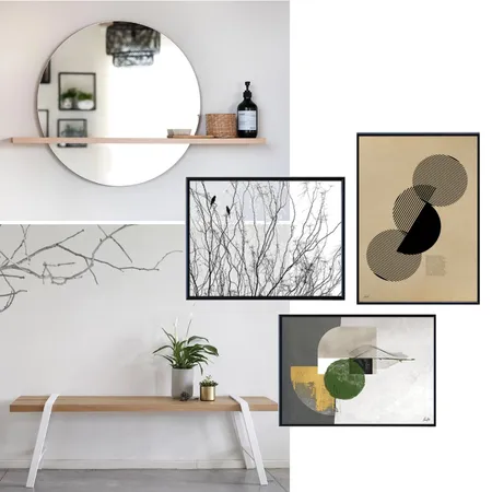אופציה קומפוזיציה לקיר כניסה - דירה מאור ואוריין Interior Design Mood Board by hila-d on Style Sourcebook