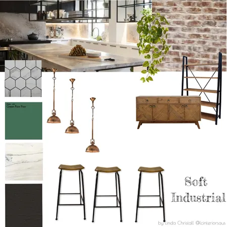Soft Industrial Open Plan Kitchen Interior Design Mood Board by LC Interiors on Style Sourcebook