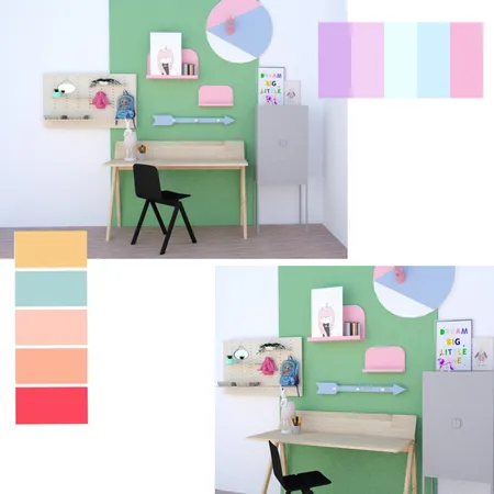 פינת עבודה לילדה יוניקורן Interior Design Mood Board by hila-d